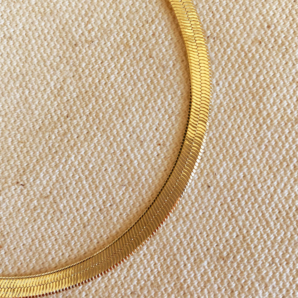 Klasična herringbone zapestnica (4 mm) • 18k Gold Filled