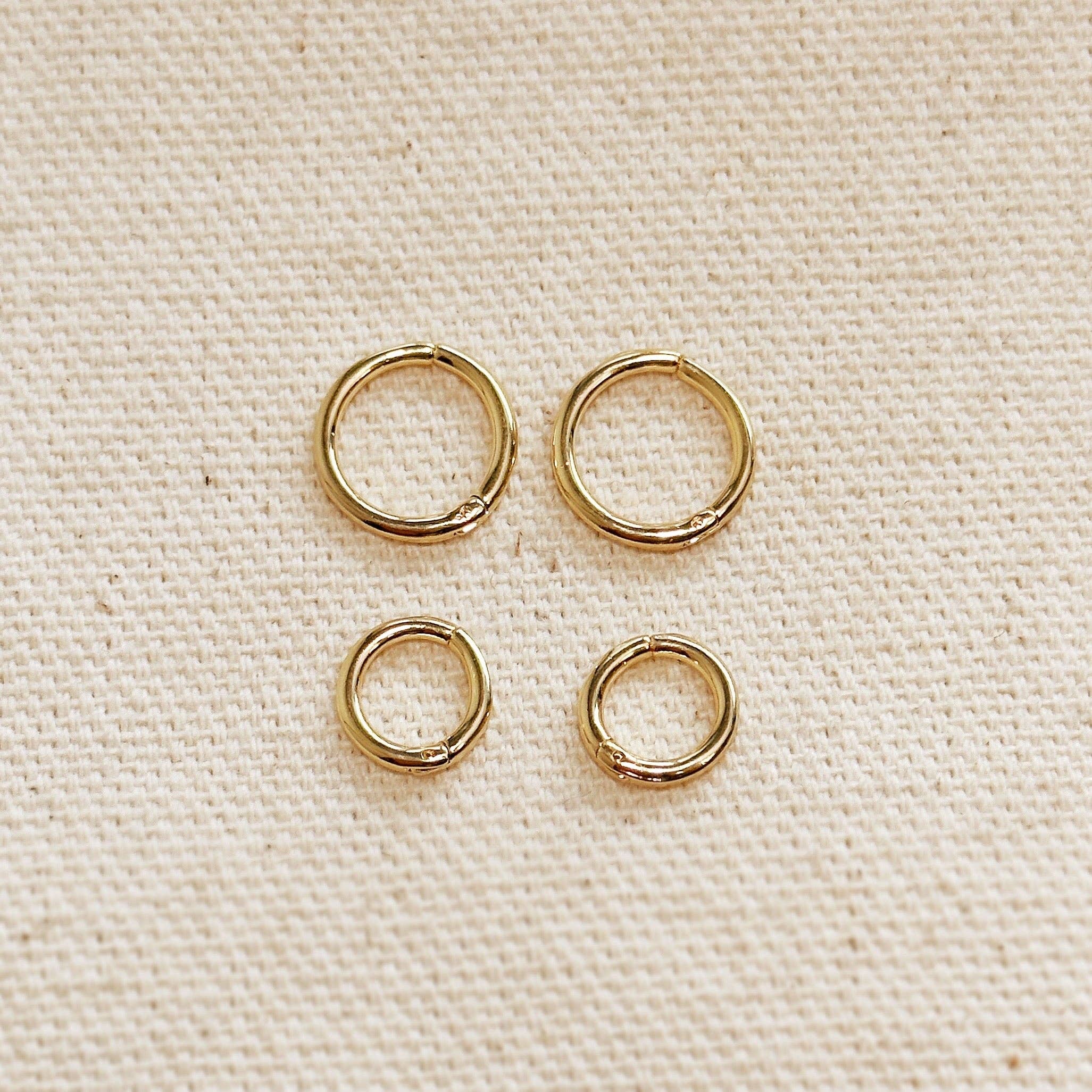 Mini brezšivni clicker obročasti uhani • 18k Gold Filled