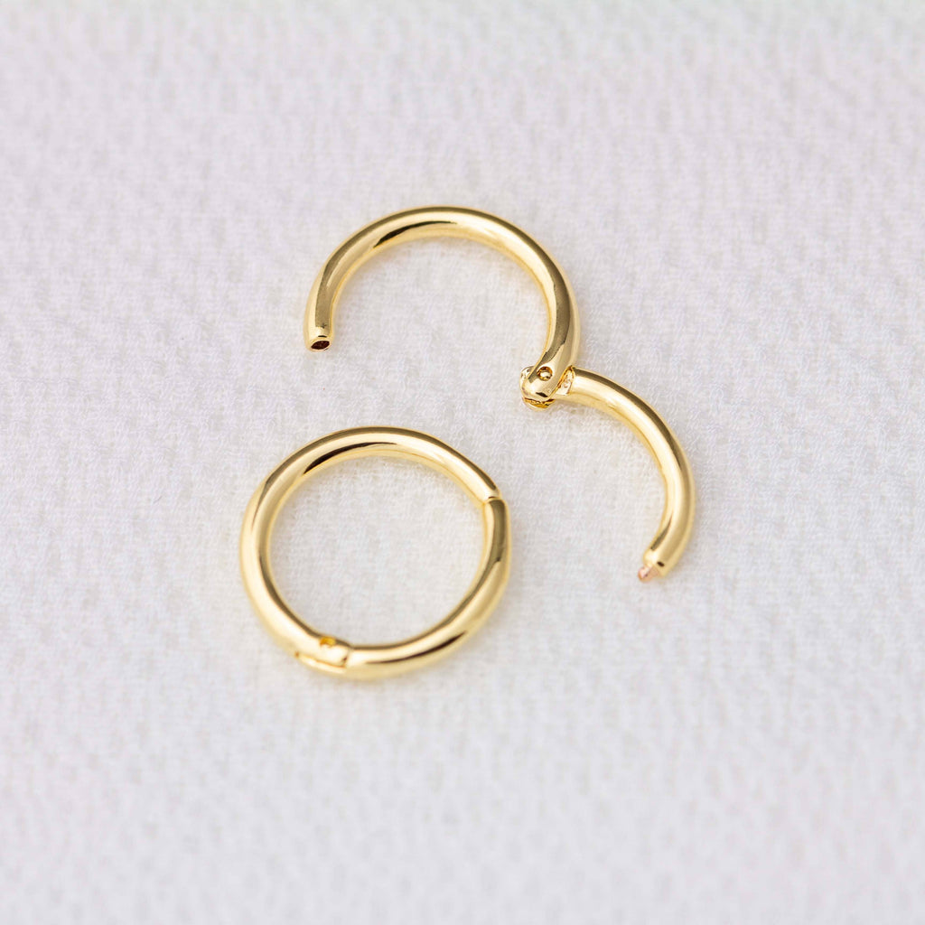 Mini brezšivni clicker obročasti uhani • 18k Gold Filled