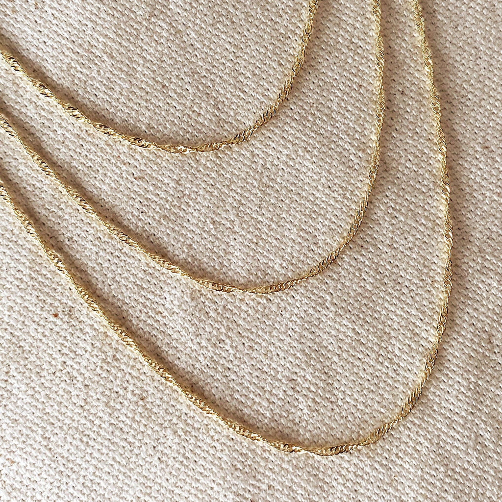 Singapore verižica (1,7 mm, 45 cm) • 18k Gold Filled