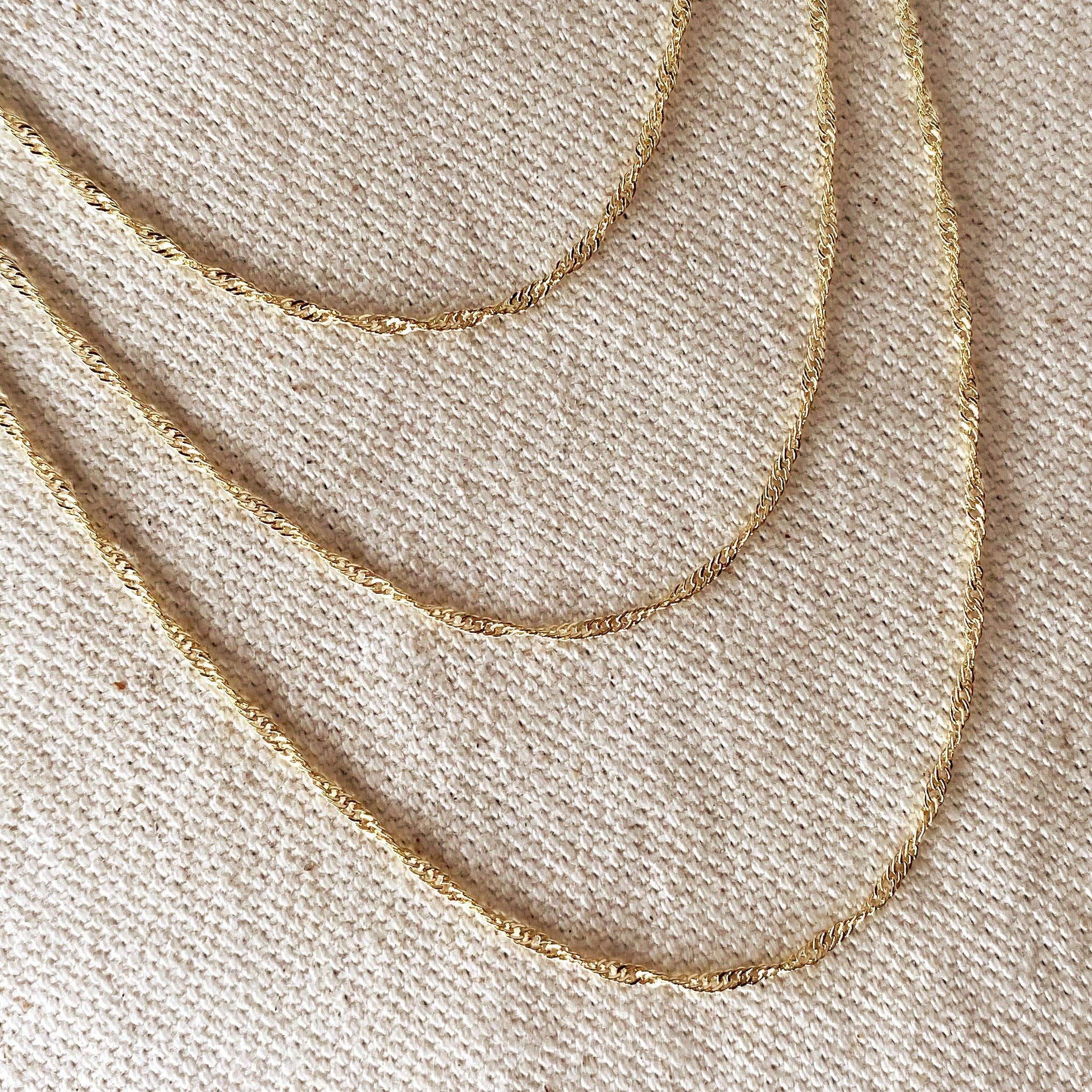 Singapore verižica (1,7 mm, 45 cm) • 18k Gold Filled