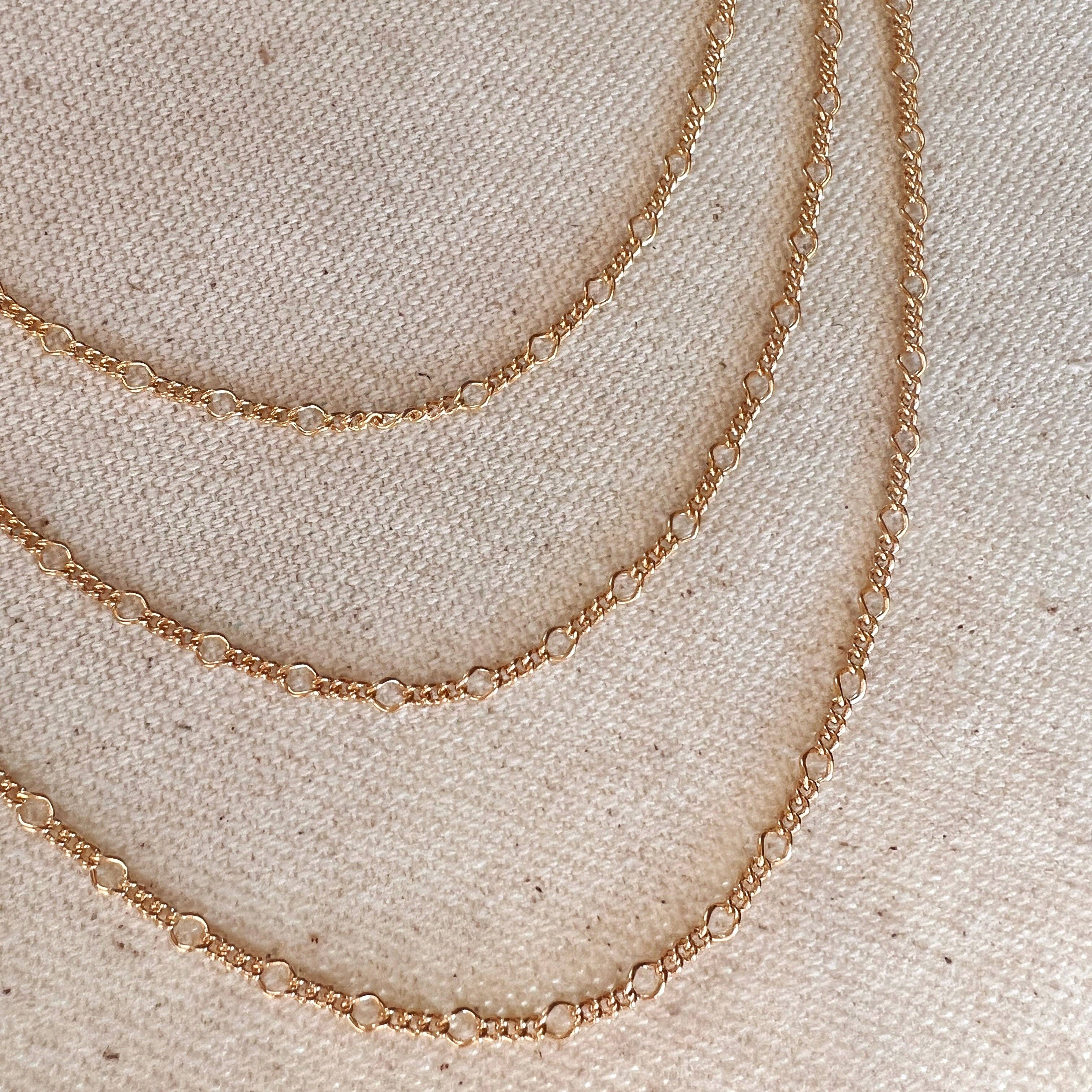 Verižica zaobljen Figaro • 18k Gold Filled