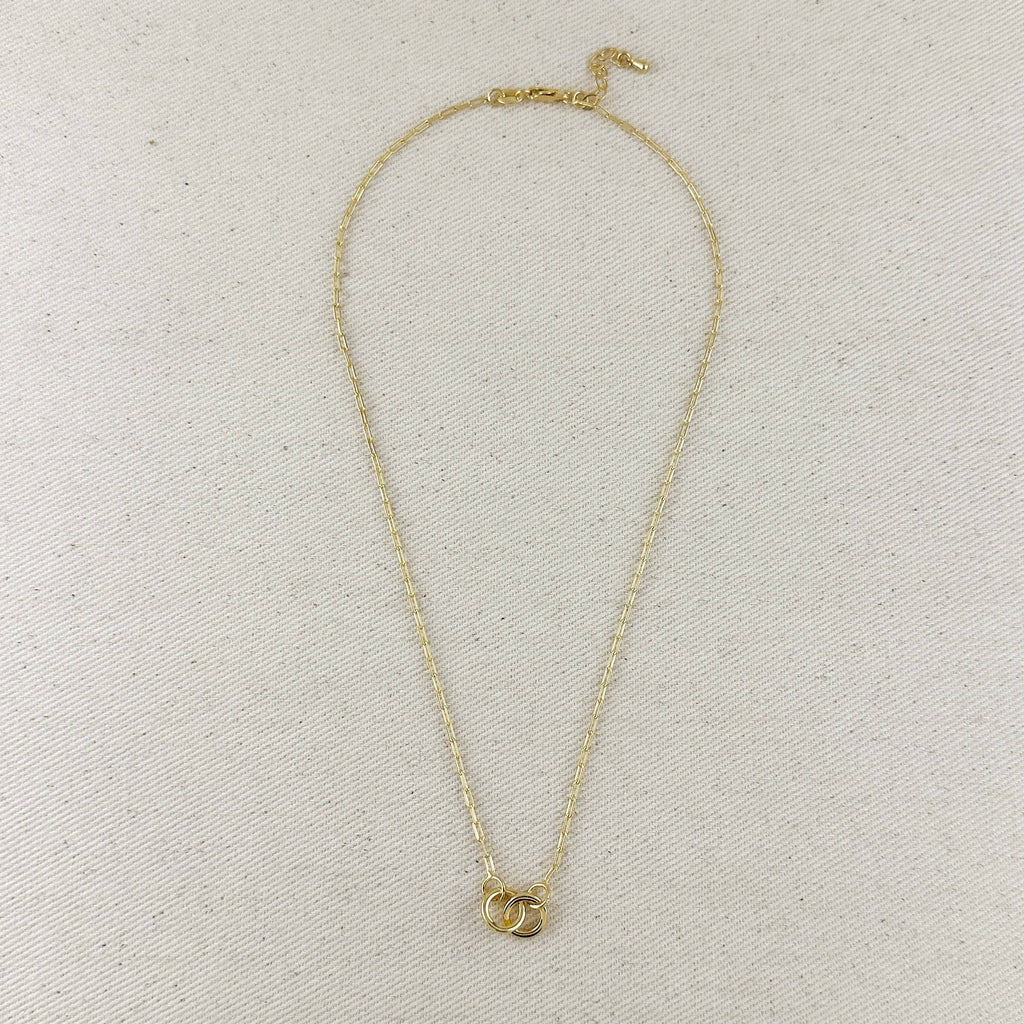 Verižica z medsebojno prepletenima krogoma  • 18k Gold Filled