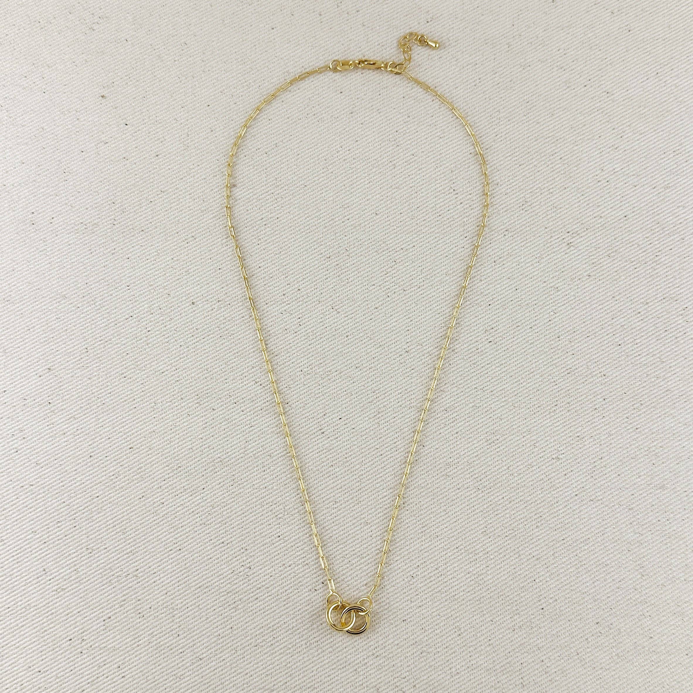 Verižica z medsebojno prepletenima krogoma  • 18k Gold Filled