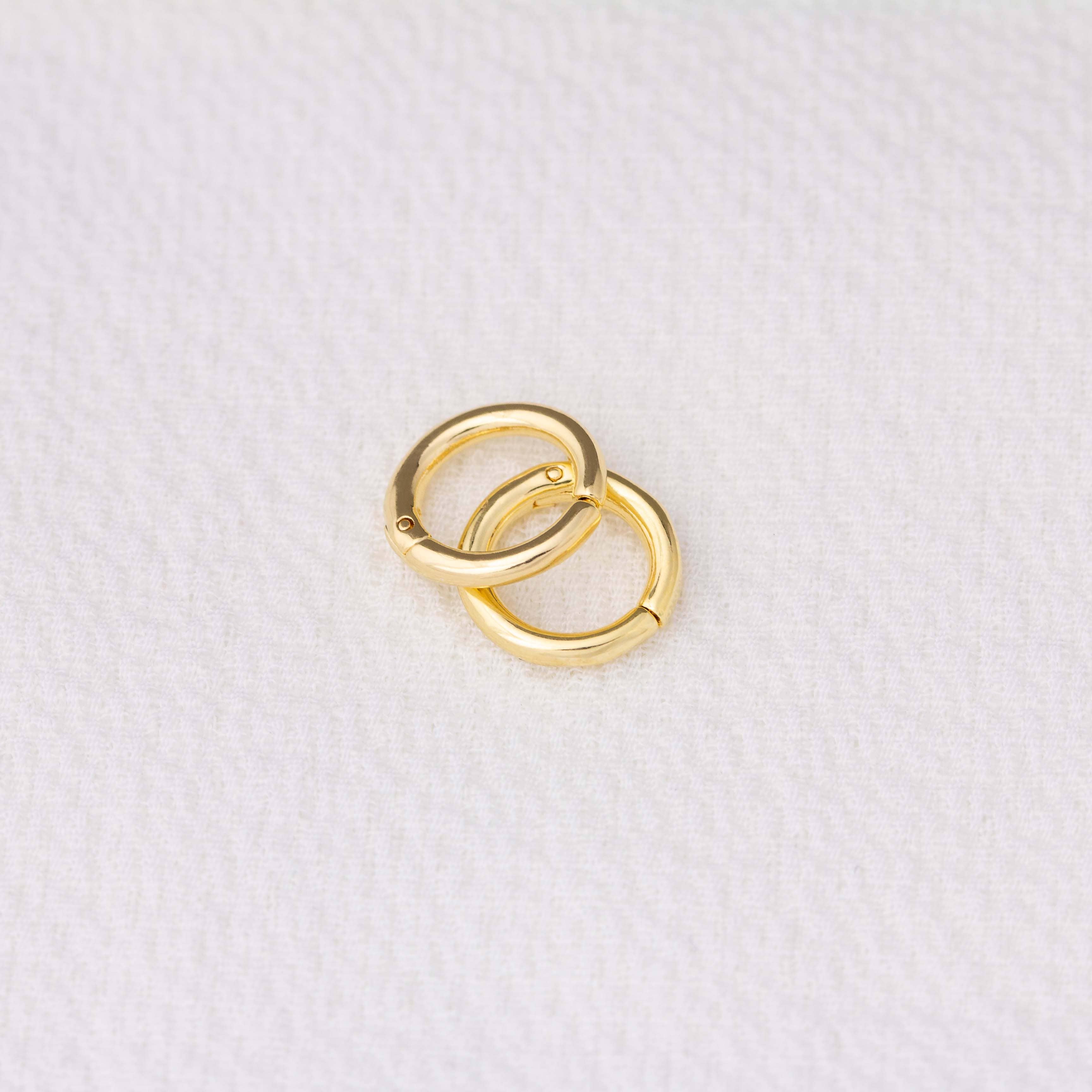 Mini brezšivni clicker obročasti uhani • 18k Gold Filled