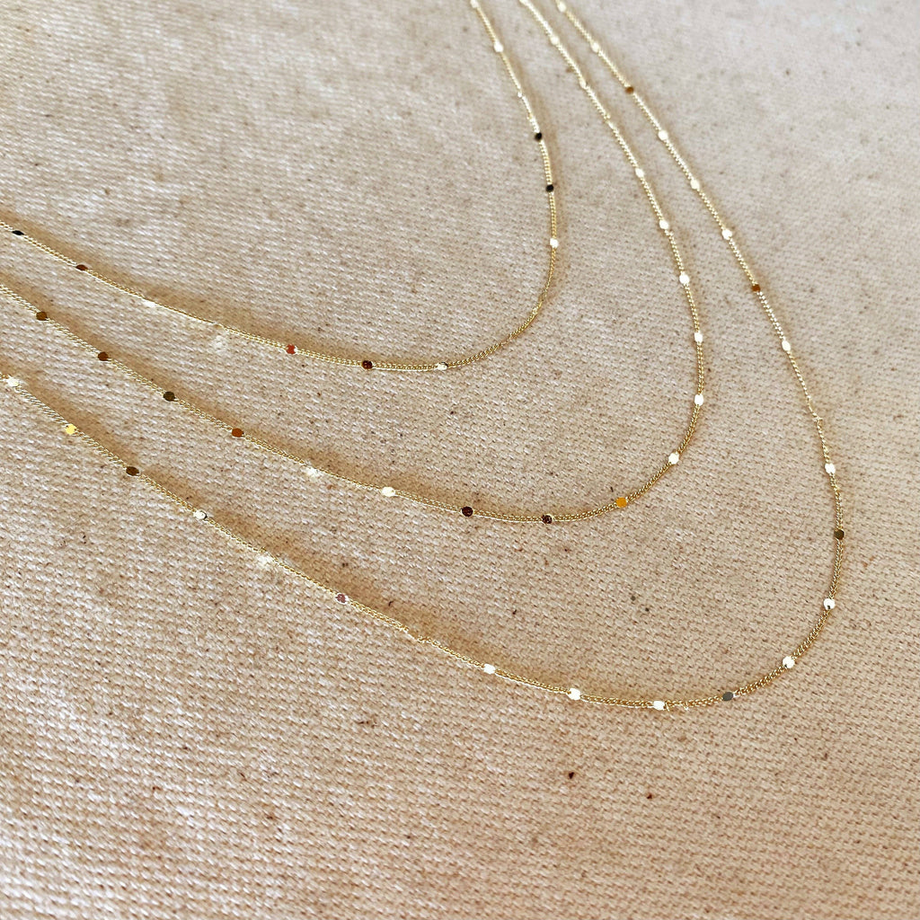 Curb verižica z vtisnjenimi detajli (1 mm, 45 cm) • 18k Gold Filled