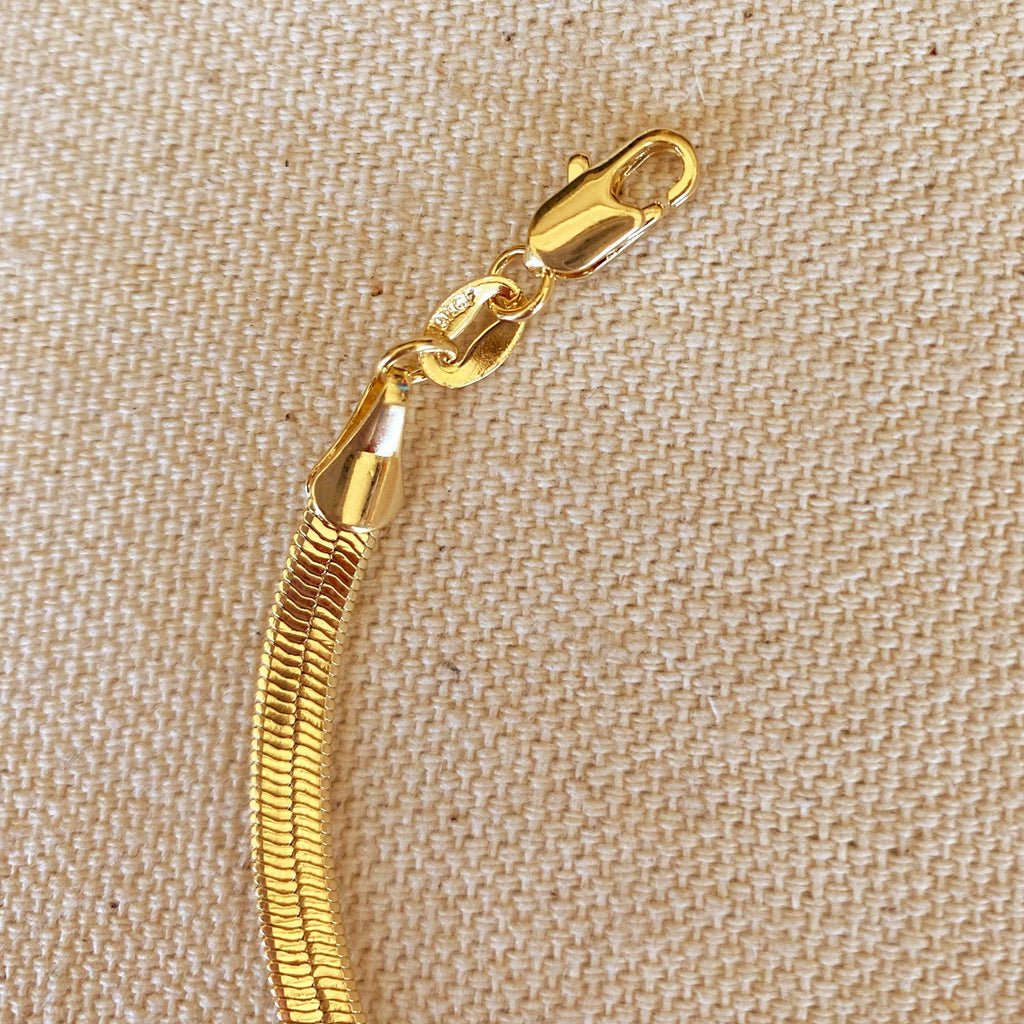 Klasična herringbone zapestnica (4 mm) • 18k Gold Filled