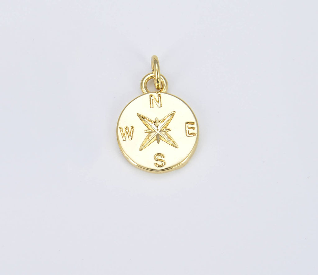 Okrogli obesek s kompasom • 18k Gold Filled