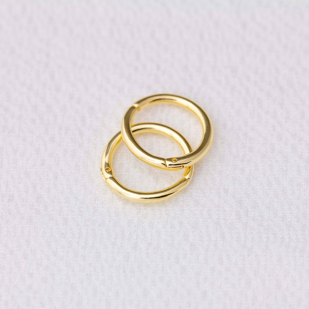 Mini brezšivni clicker obročasti uhani • 18k Gold Filled