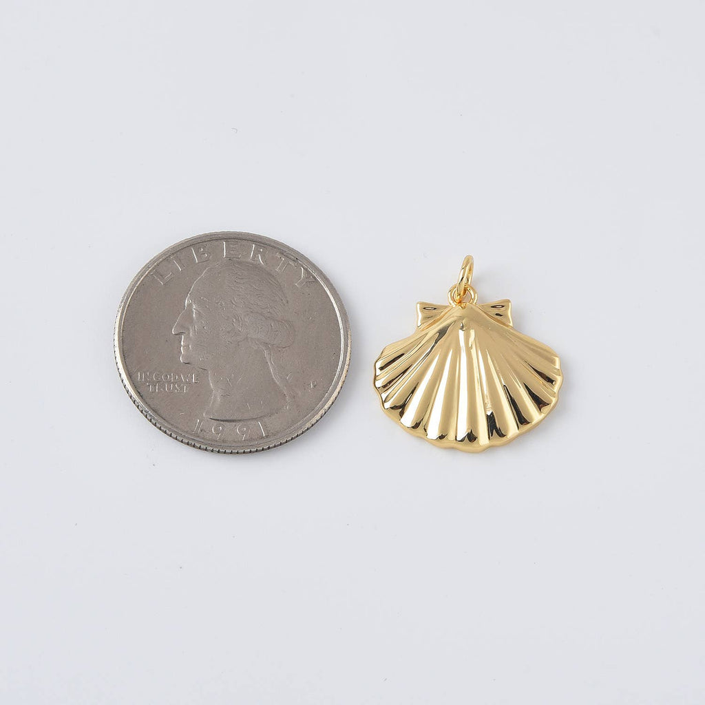 Morski obesek 'školjka' • 18k Gold Filled