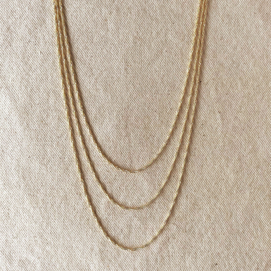 Singapore verižica (1,7 mm, 45 cm) • 18k Gold Filled