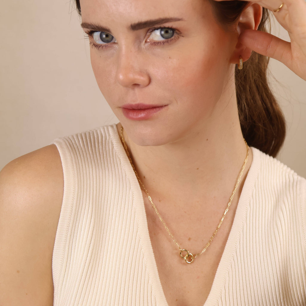 Verižica z medsebojno prepletenima krogoma  • 18k Gold Filled