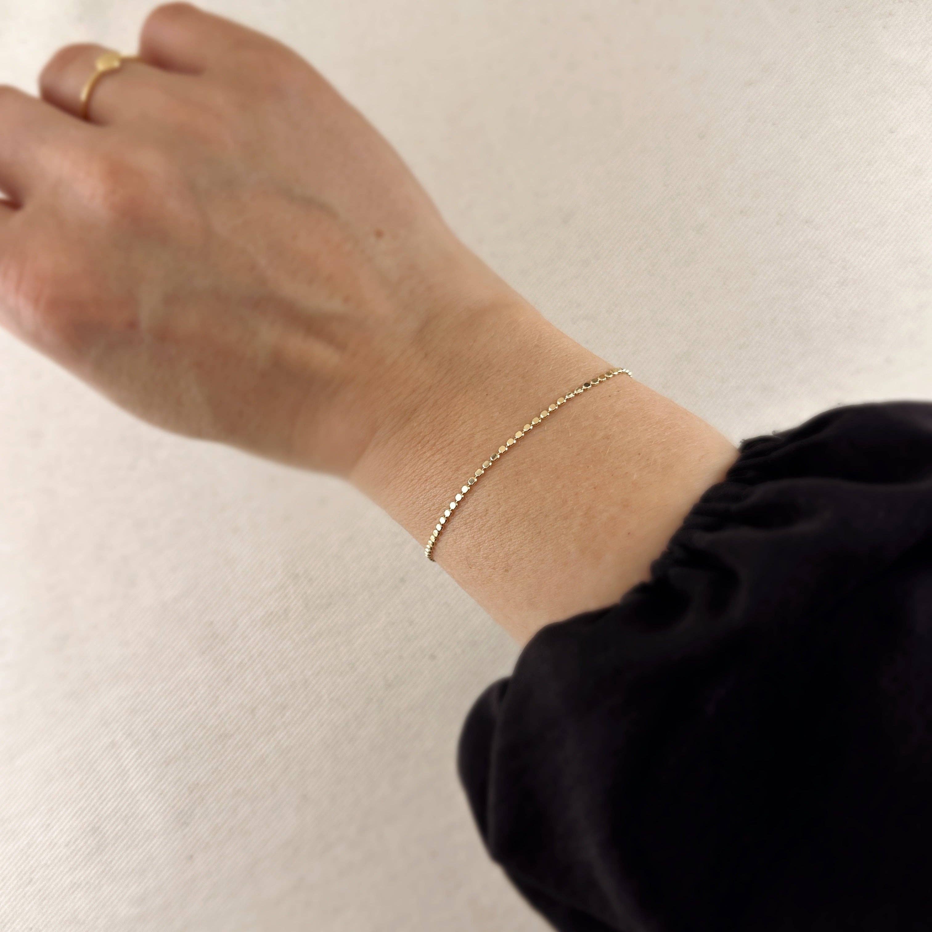 Zapestnica z ravnimi pikicami 1,5mm • 18k Gold Filled