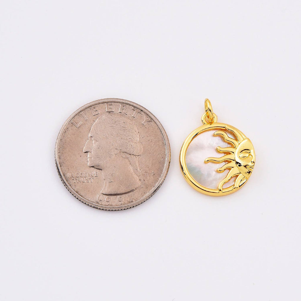 Sonce z bisernim vložkom • 18k Gold Filled