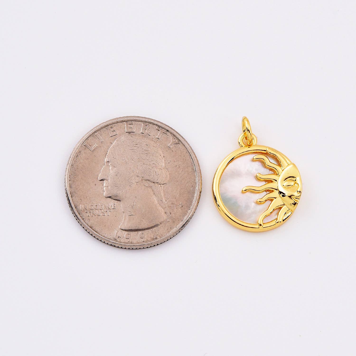 Sonce z bisernim vložkom • 18k Gold Filled