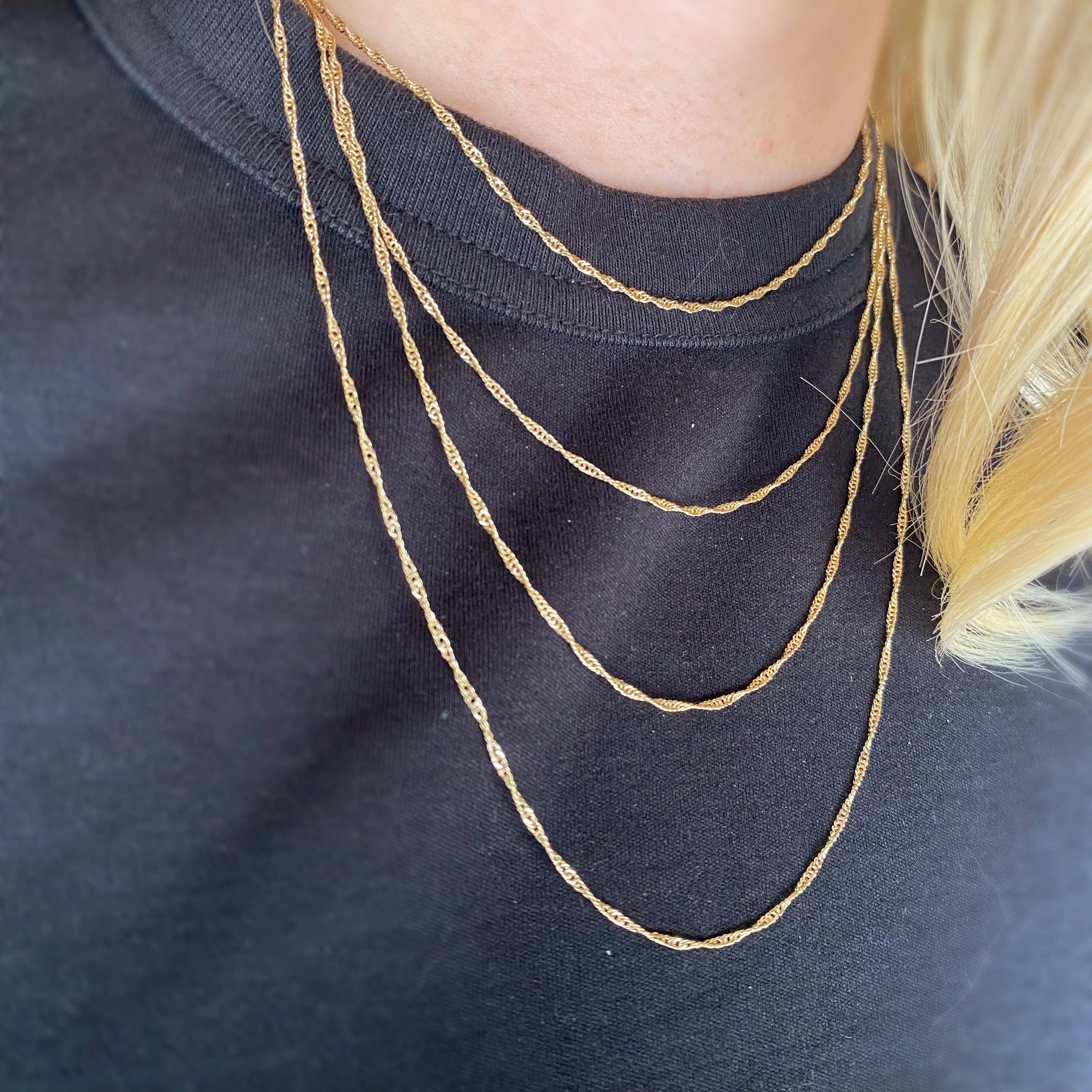 Singapore verižica (1,7 mm, 45 cm) • 18k Gold Filled