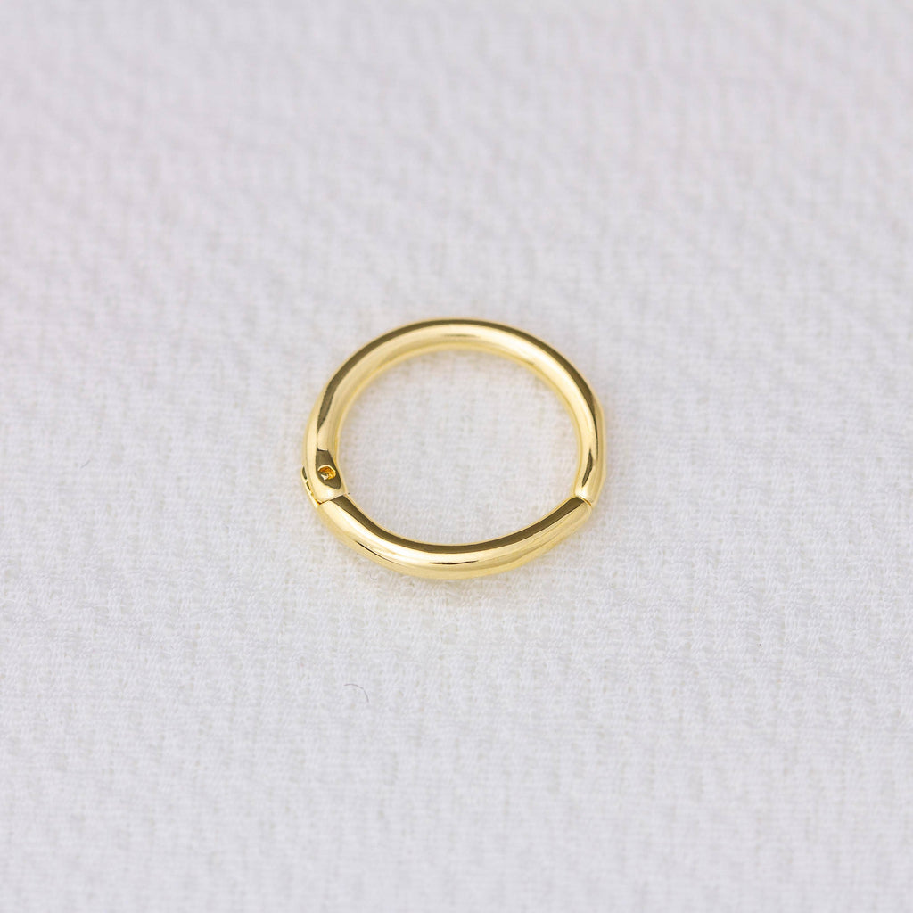 Mini brezšivni clicker obročasti uhani • 18k Gold Filled