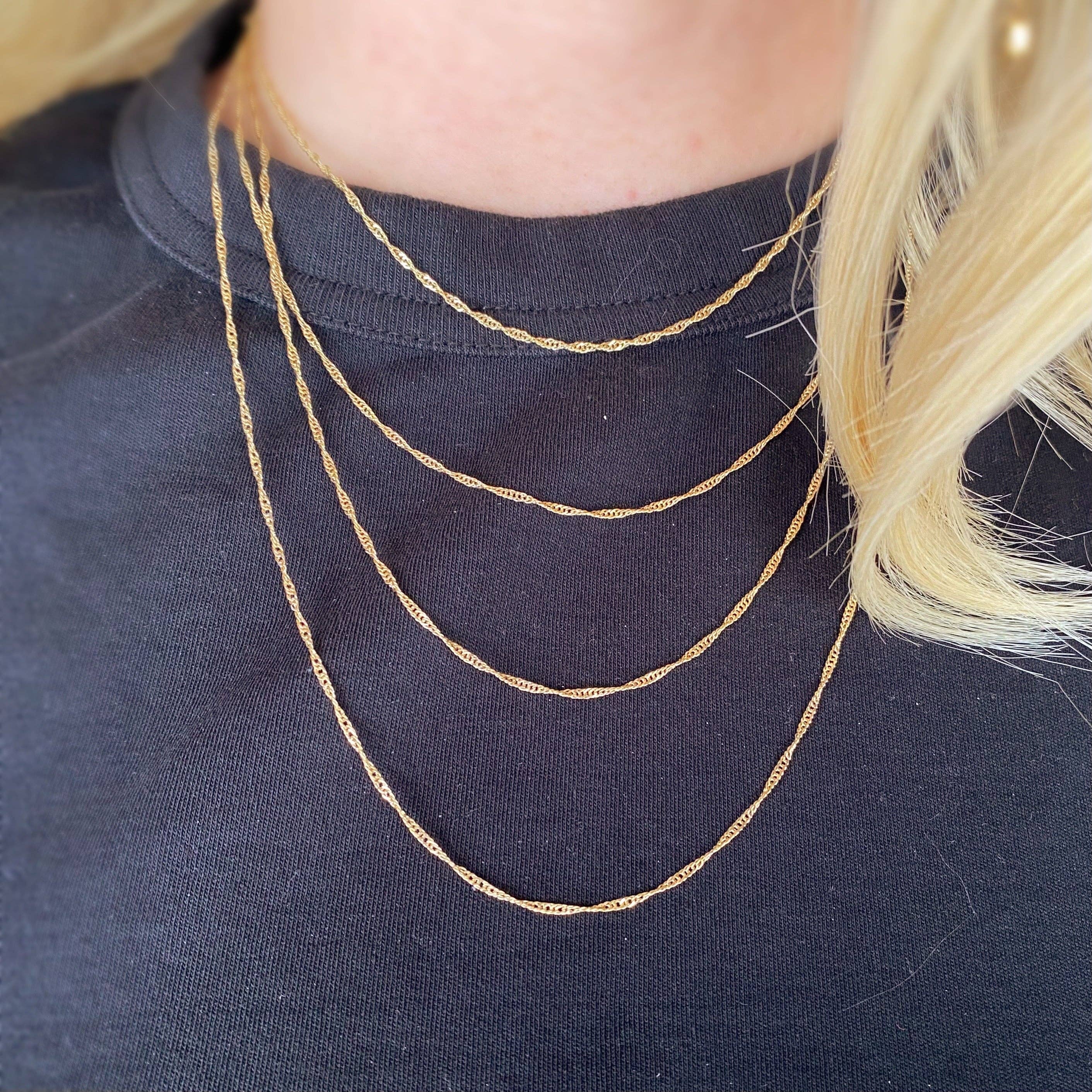 Singapore verižica (1,7 mm, 45 cm) • 18k Gold Filled