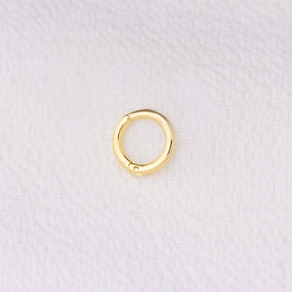 Mini brezšivni clicker obročasti uhani • 18k Gold Filled