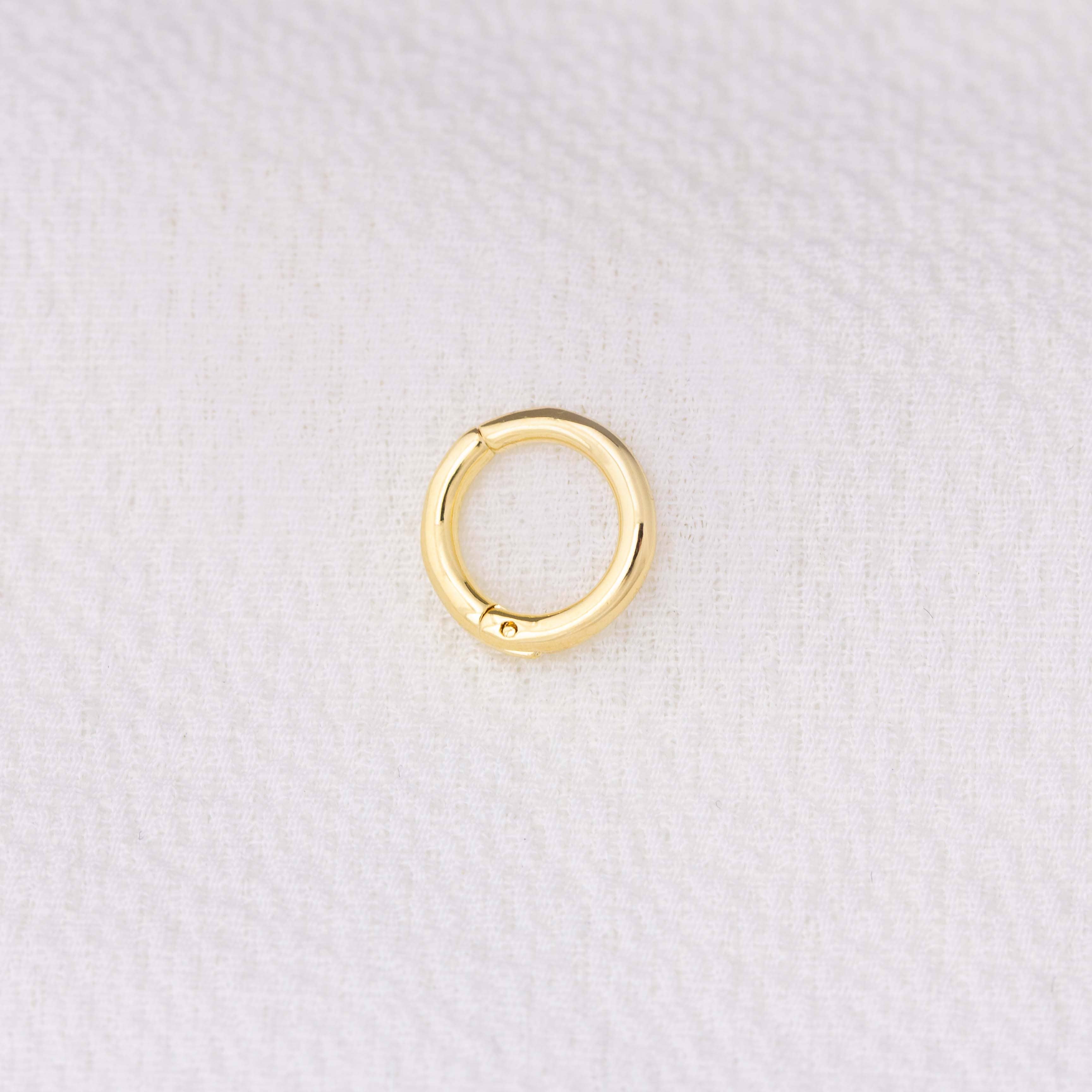 Mini brezšivni clicker obročasti uhani • 18k Gold Filled