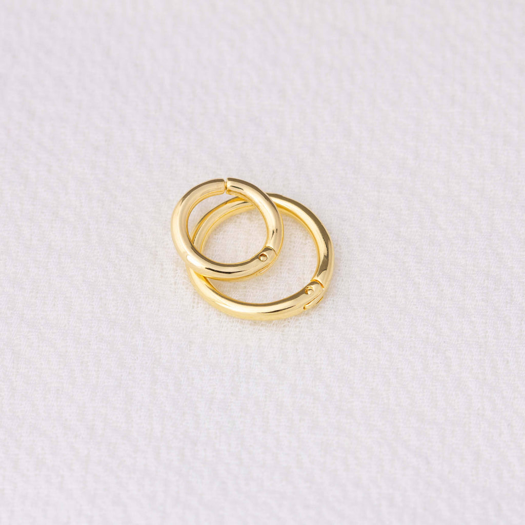 Mini brezšivni clicker obročasti uhani • 18k Gold Filled