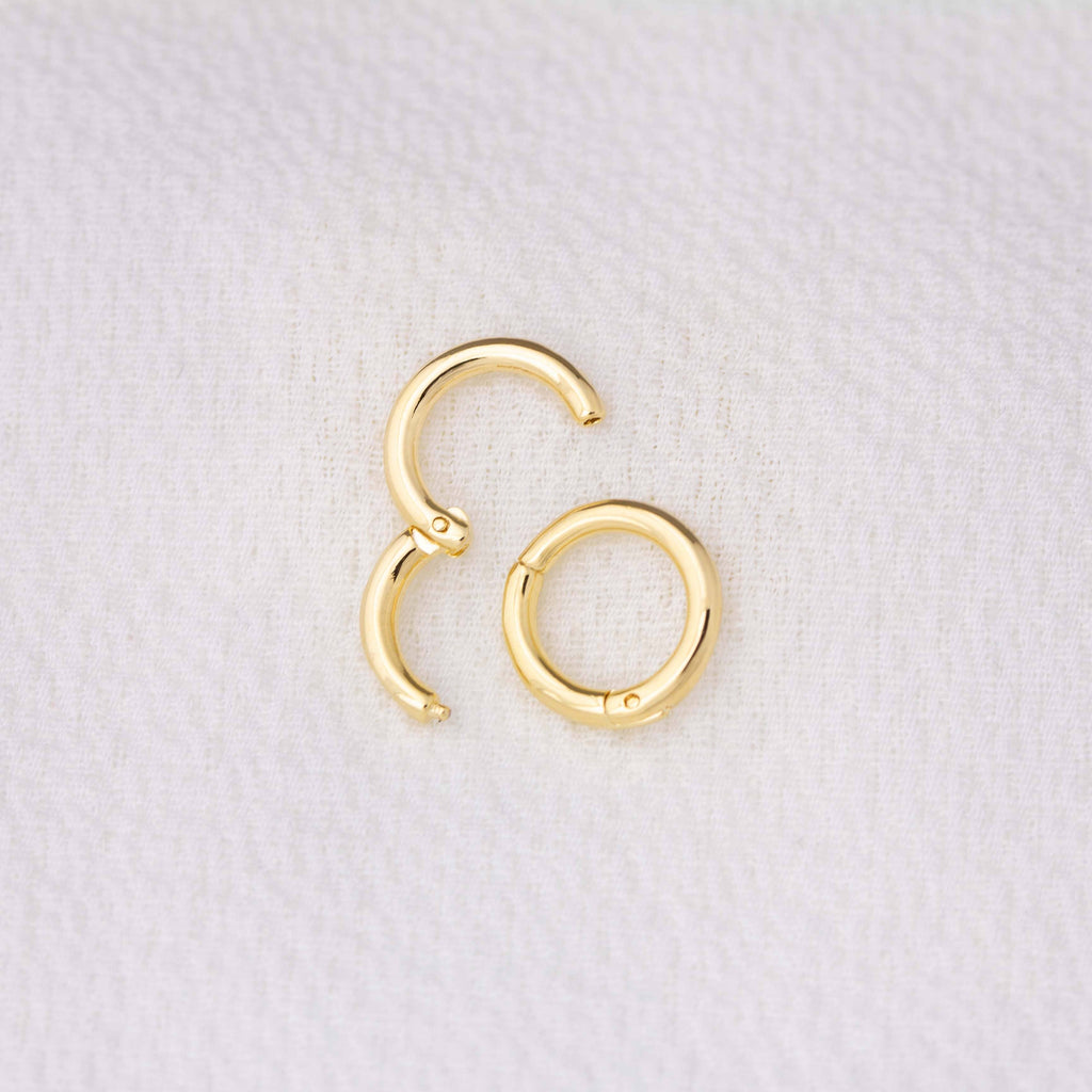 Mini brezšivni clicker obročasti uhani • 18k Gold Filled
