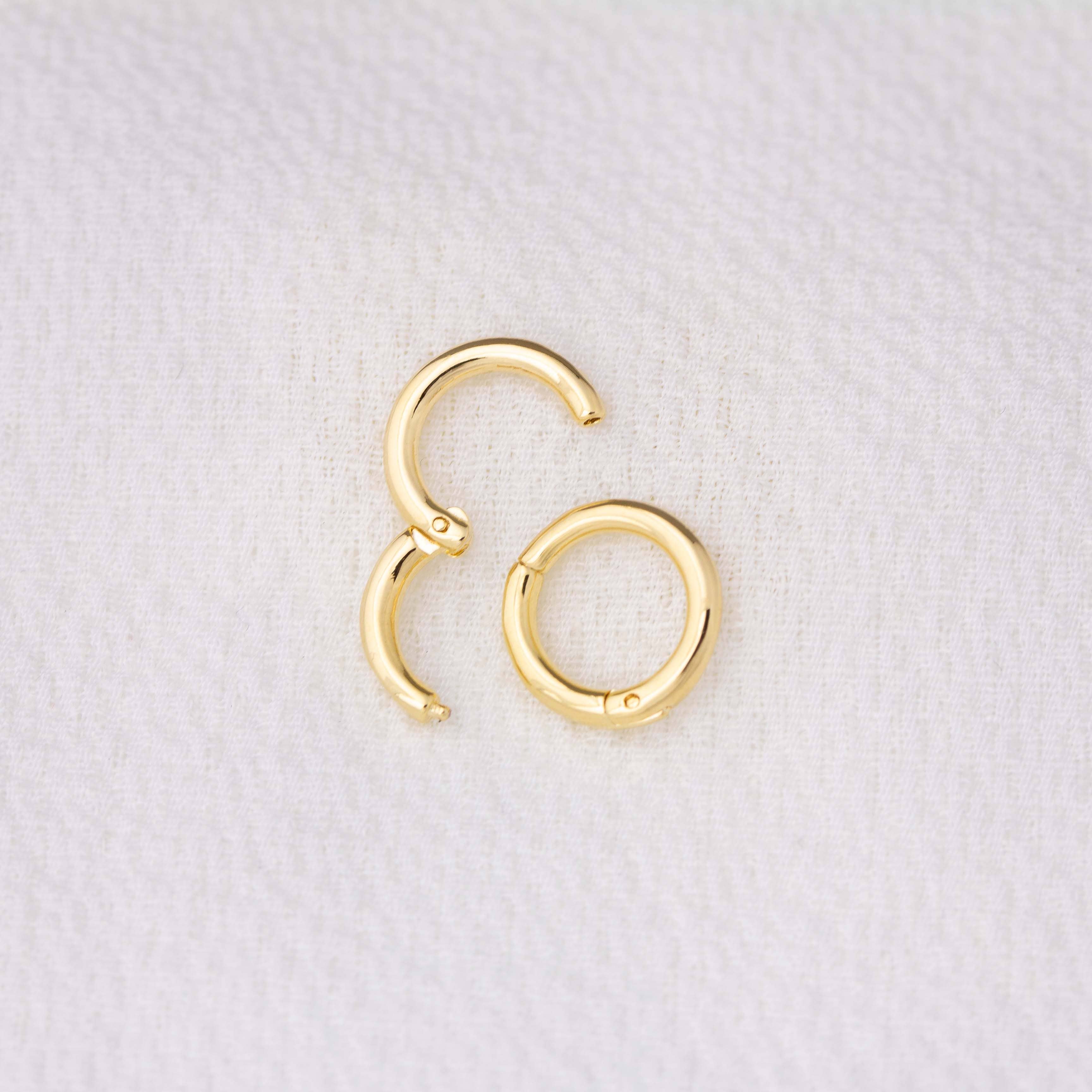 Mini brezšivni clicker obročasti uhani • 18k Gold Filled