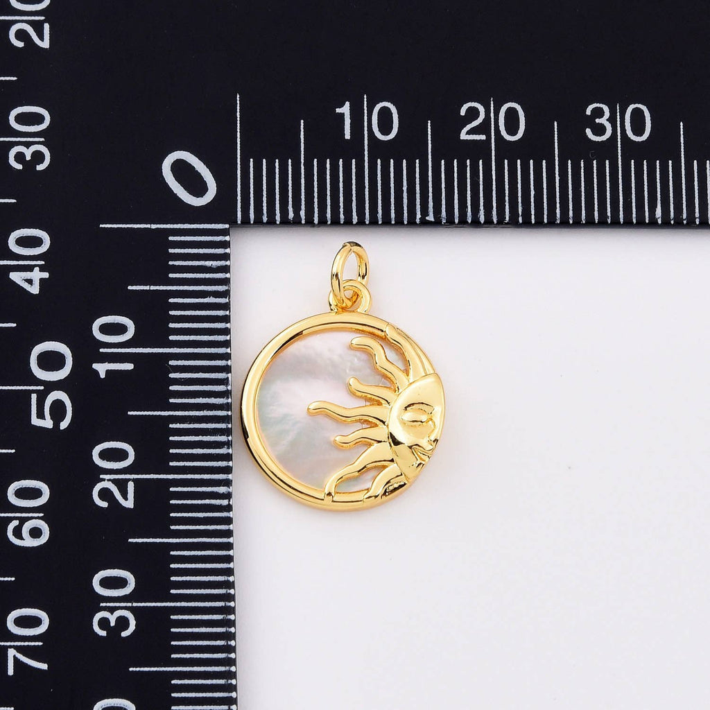 Sonce z bisernim vložkom • 18k Gold Filled